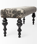 Alhambra Grey Floral Cotton Accent Bench -2