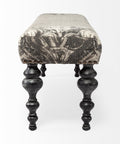 Alhambra Grey Floral Cotton Accent Bench -3