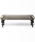 Alhambra Grey Floral Cotton Accent Bench -4