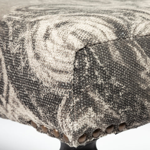 Alhambra Grey Floral Cotton Accent Bench -7
