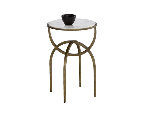 Alicent Marble and Antique Brass End Table-1