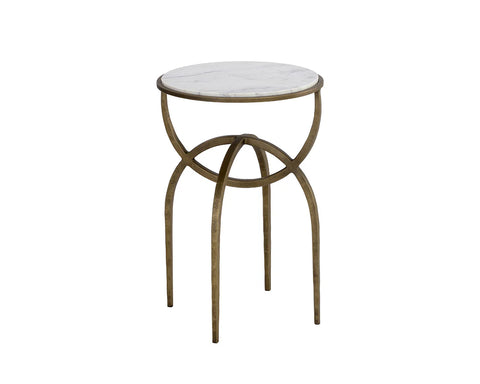 Alicent Marble and Antique Brass End Table-2