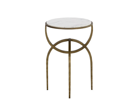 Alicent Marble and Antique Brass End Table-3