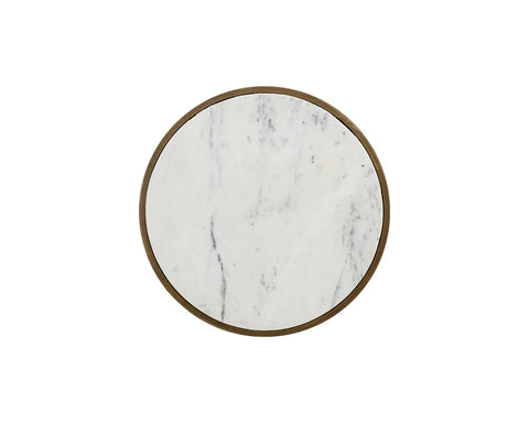 Alicent Marble and Antique Brass End Table-4