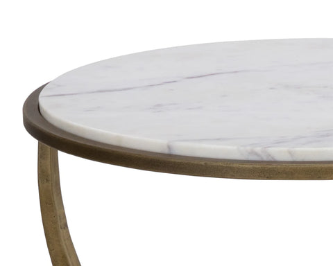 Alicent Marble and Antique Brass End Table-6