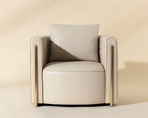 Alix Beige Faux Leather Accent Chair-2
