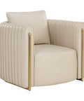 Alix Beige Faux Leather Accent Chair-4