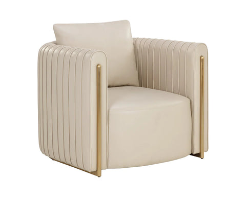 Alix Beige Faux Leather Accent Chair-4