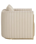 Alix Beige Faux Leather Accent Chair-5