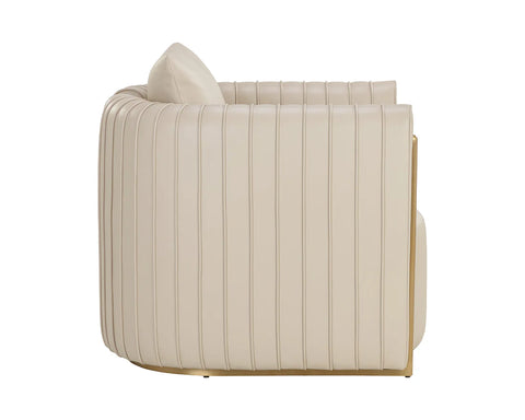 Alix Beige Faux Leather Accent Chair-5