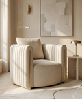 Alix Beige Faux Leather Accent Chair