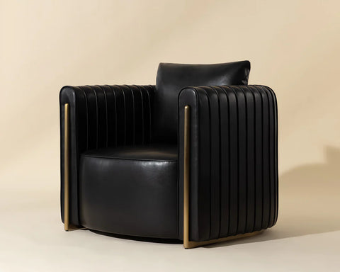 Alix Black Bonded Leather Accent Chair-1