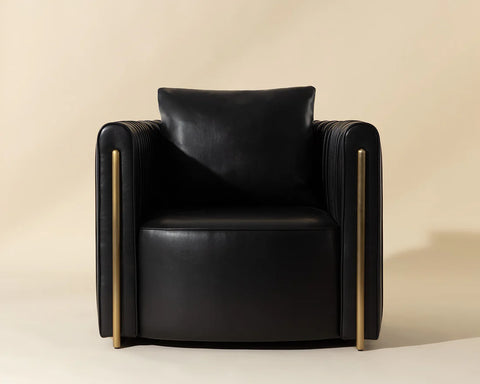 Alix Black Bonded Leather Accent Chair-2