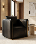 Alix Black Bonded Leather Accent Chair