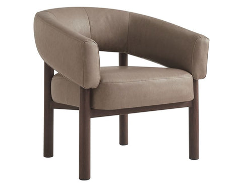 Allegra Dark Taupe Faux Leather Accent Chair-1