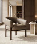Allegra Dark Taupe Faux Leather Accent Chair