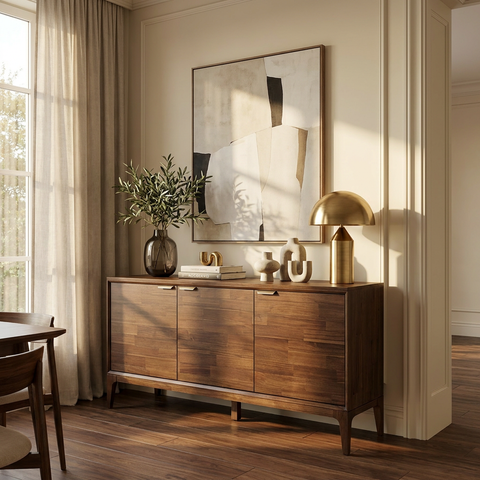 acacia wood sideboard cabinet