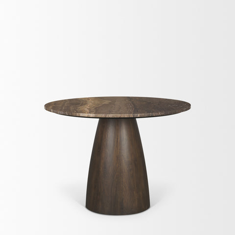 Allyson 42" Cappuccino Marble Round Dining Table-2