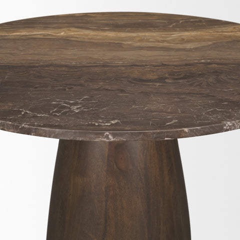 Allyson 42" Cappuccino Marble Round Dining Table-5