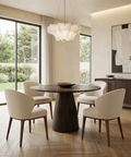 Allyson 42" Cappuccino Marble Round Dining Table