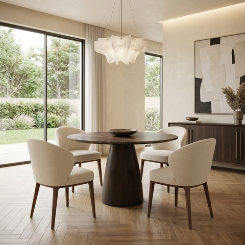 Allyson 42" Cappuccino Marble Round Dining Table
