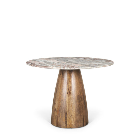 Allyson 42" Savar Pink Marble Round Dining Table -1