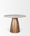 Allyson 42" Savar Pink Marble Round Dining Table -2