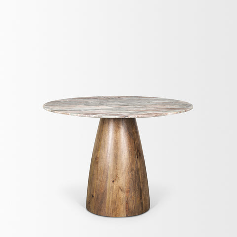 Allyson 42" Savar Pink Marble Round Dining Table -2