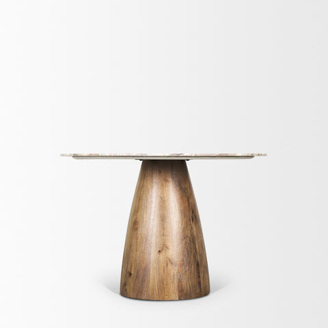 Allyson 42" Savar Pink Marble Round Dining Table -3