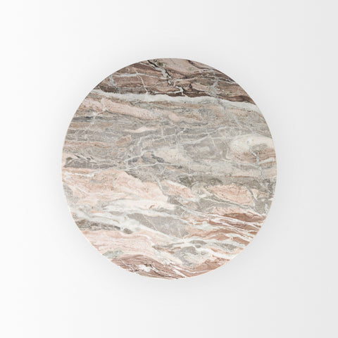 Allyson 42" Savar Pink Marble Round Dining Table -4