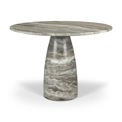 Allyson 42" Solid Grey Marble Round Dining Table -1