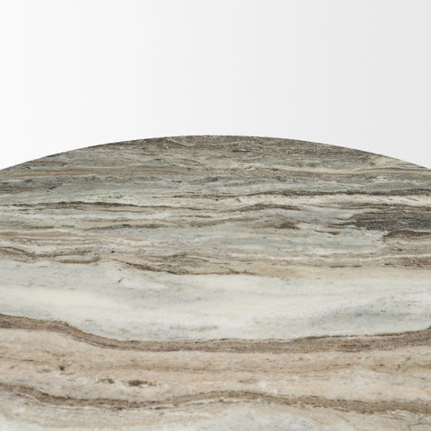 Allyson 42" Solid Grey Marble Round Dining Table -2