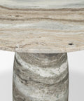 Allyson 42" Solid Grey Marble Round Dining Table -3