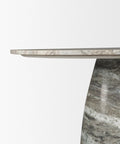 Allyson 42" Solid Grey Marble Round Dining Table -4
