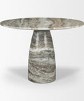 Allyson 42" Solid Grey Marble Round Dining Table -6