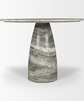 Allyson 42" Solid Grey Marble Round Dining Table -8