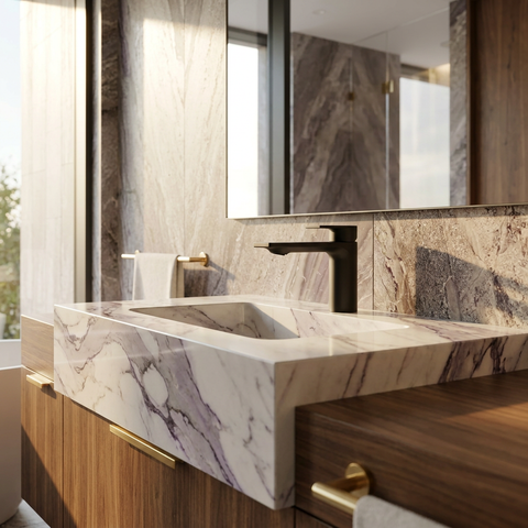 Alpha Black Single Hole Bathroom Faucet