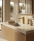 Alpha Brushed Gold Single Hole Bathroom Faucet 