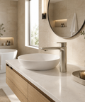 Alpha Brushed Nickel Single Hole Bathroom Faucet