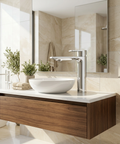 Alpha polished chrome single hole bathroom faucet