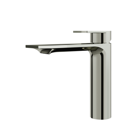 Alpha Tall Polished Nickel Single Hole Bathroom Faucet - Aquabrass