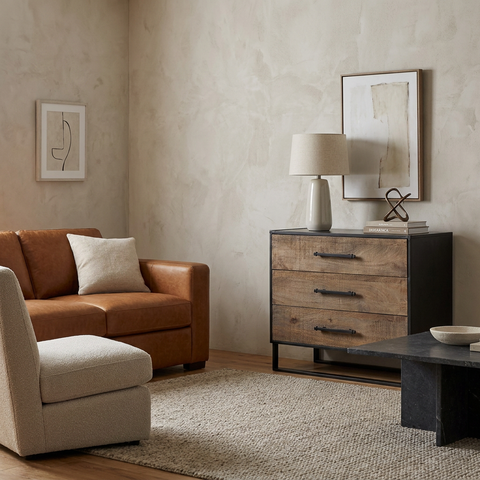 Alvin Medium Brown Mango Wood Accent Cabinet