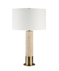 Amadora Travertine and Antique Brass Table Lamp -1
