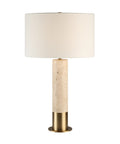 Amadora Travertine and Antique Brass Table Lamp -2