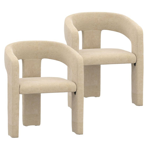 Amara Beige Modern Upholstered Dining Chair - Set of 2-1