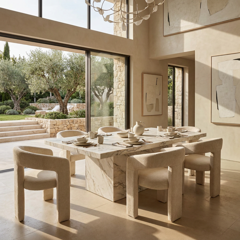 Amara Beige Modern Upholstered Dining Chair - Set of 2