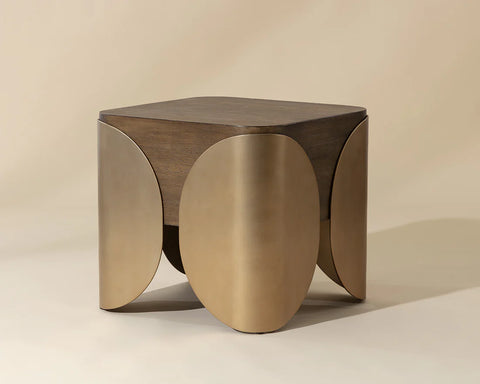 Amarula Dark Brown Timber-Look Concrete End Table-1
