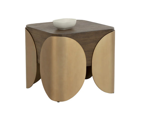 Amarula Dark Brown Timber-Look Concrete End Table-3