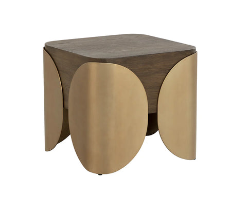Amarula Dark Brown Timber-Look Concrete End Table-4