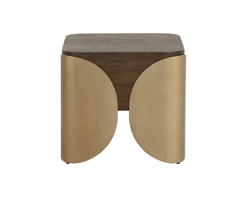 Amarula Dark Brown Timber-Look Concrete End Table-5